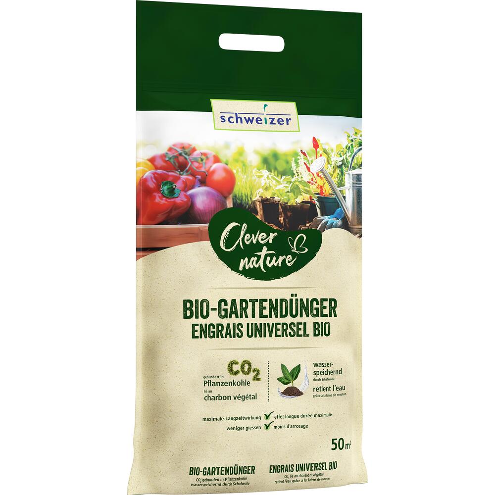 Engrais universel Bio avec charbon végétal, retient l’eau Dünger mit Pflanzenkohle und Schafwolle 4 kg